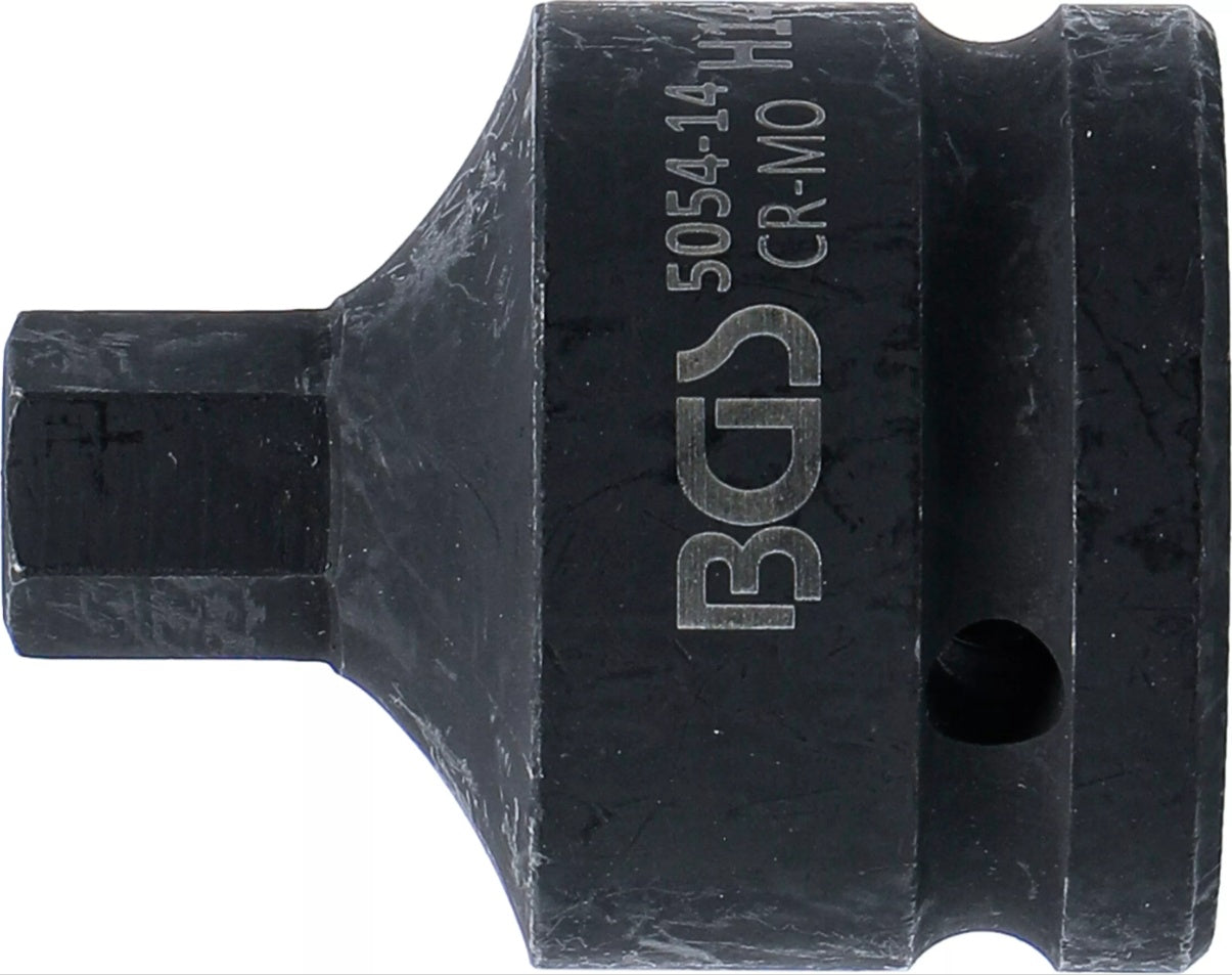IMPACT BIT SOCKET | LENGTH 55 MM | 20 MM (3/4") DRIVE | INTERNAL HEXAGON 14 MM (5054-14)