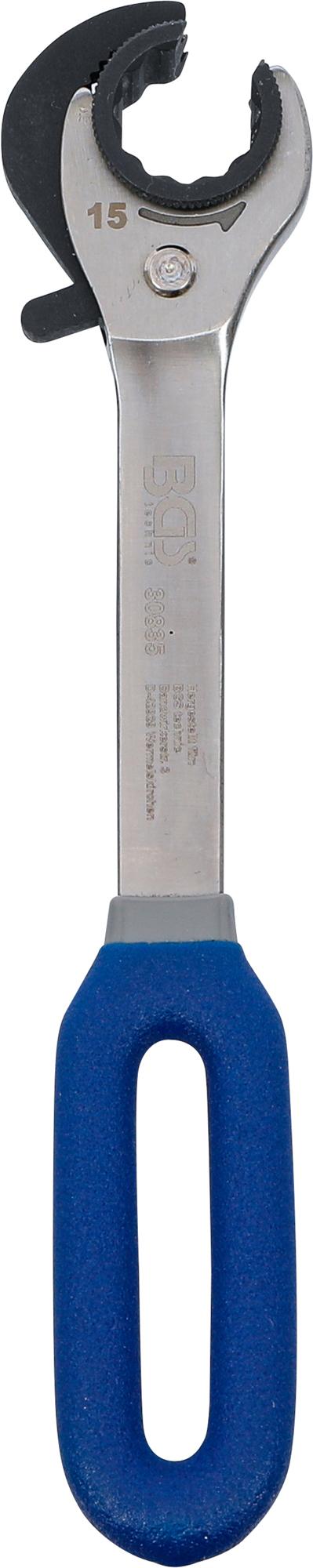 RATCHET RING SPANNER, OPEN | 15 MM (30835)