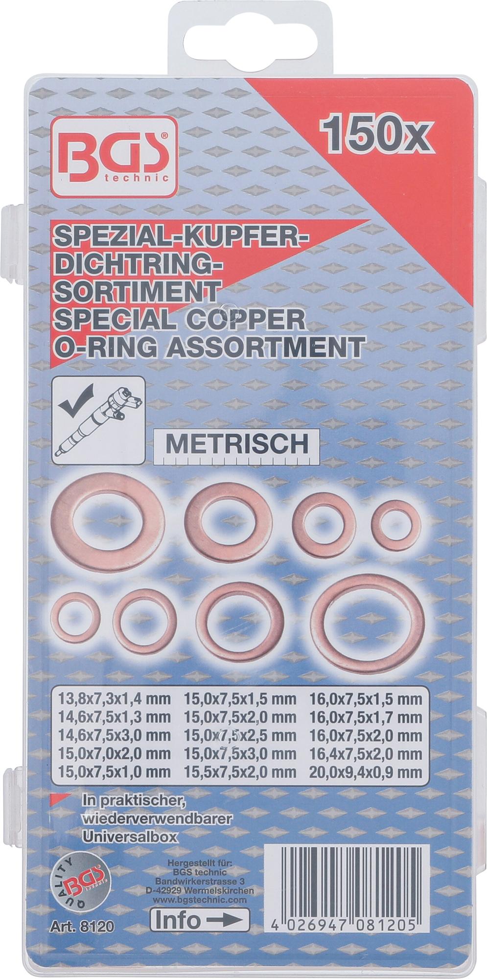 INJECTOR COPPER RING ASSORTMENT | 150 PCS. (8120)