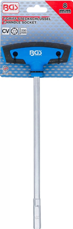 SOCKET WITH T-HANDLE, HEXAGON | 8 MM (7808)