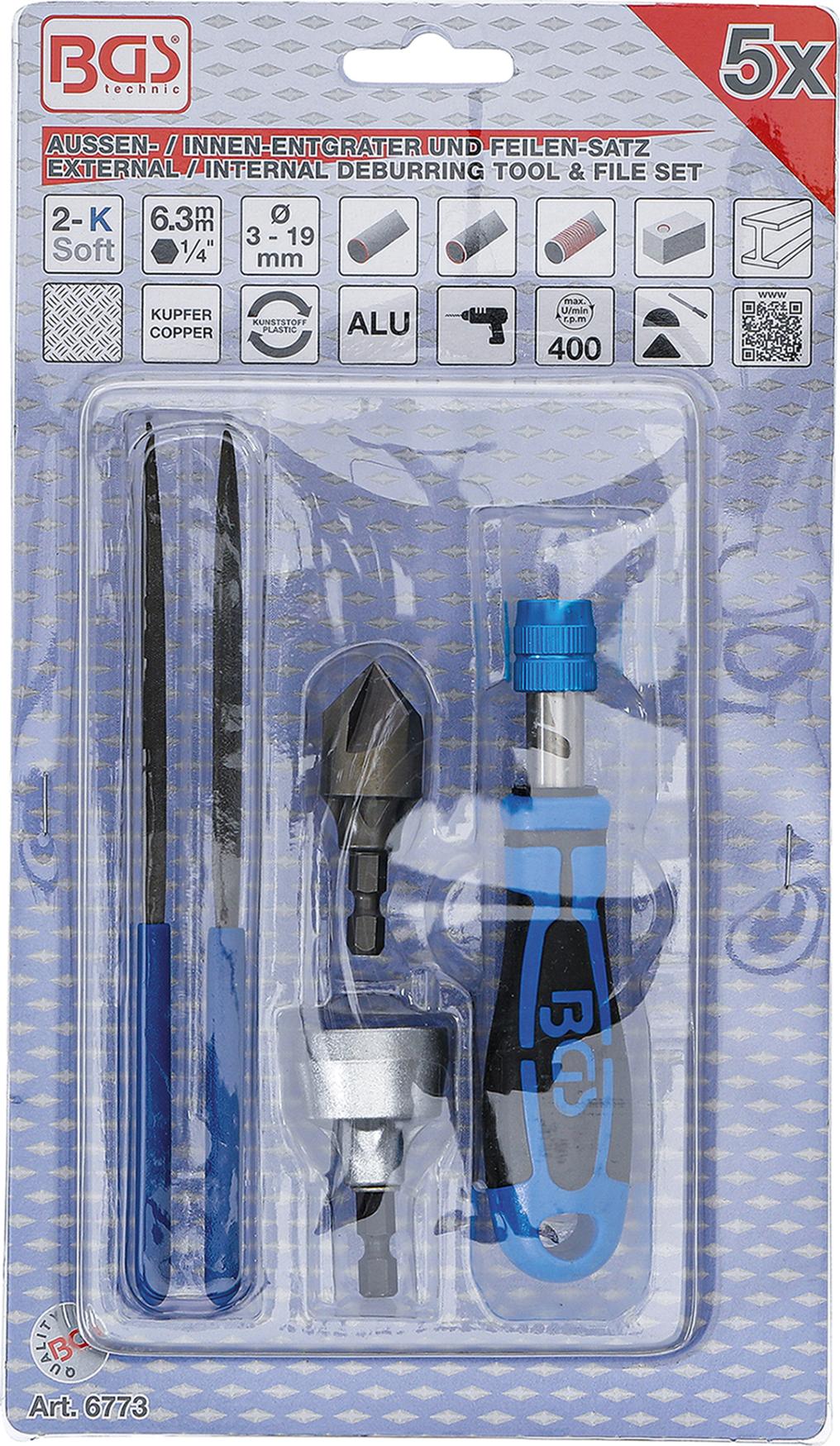 OUTER / INNER DEBURRING TOOL & FILE SET | 5 PCS. (6773)