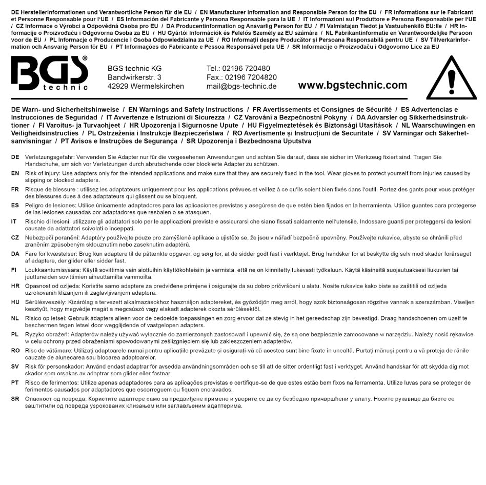 BIT ADAPTOR | FOR BGS 5246 | 25 MM (1") DRIVE - INTERNAL HEXAGON 22 MM (5246-1)