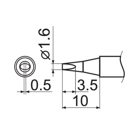 T12 SOLDERING IRON TIP, TIP TYPE: D16 (YT-82494)