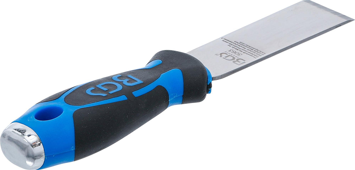 SCRAPER | STAINLESS STEEL | SOLID 2-COMPONENT RUBBER GRIP HANDLE WITH HOLE (3063)