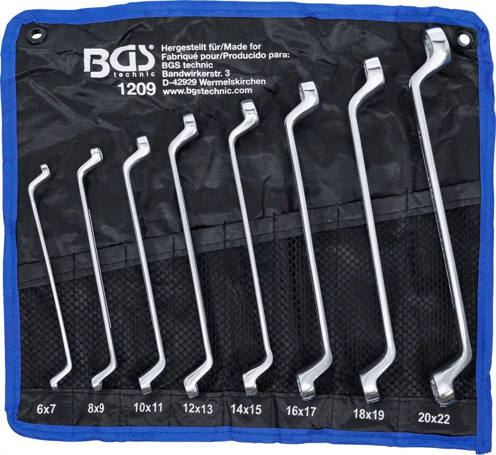 DOUBLE RING SPANNER SET | OFFSET | 6 X 7 - 20 X 22 MM | 8 PCS. (1209)