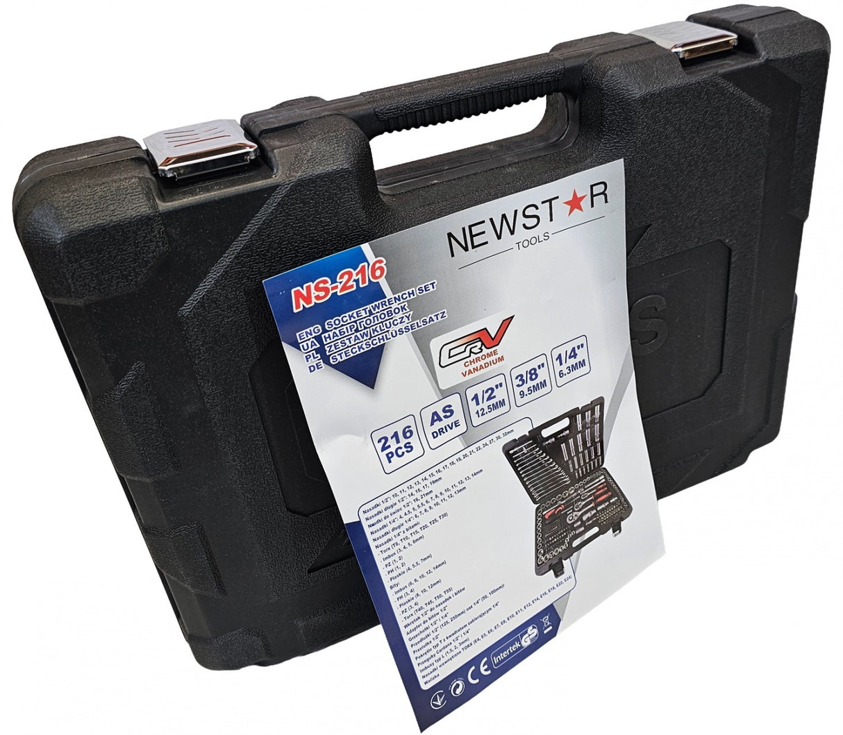 TOOL SET | CR-V | 72Z | 6.3 MM (1/4") / 10 MM (3/8") / 12.5 MM (1/2") | 216 PCS. (SK216)
