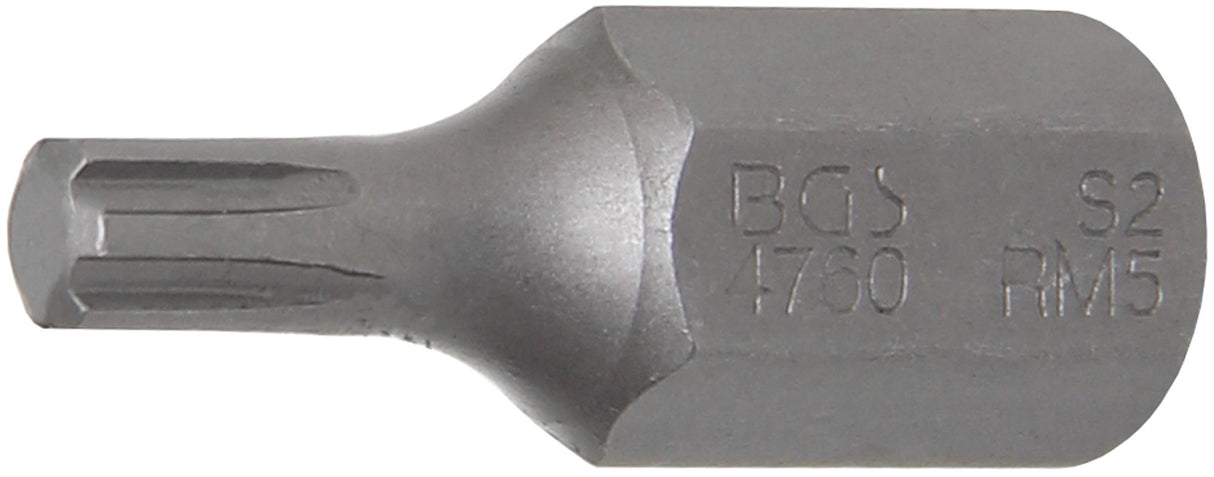 BIT | LENGTH 30 MM | 10 MM (3/8") DRIVE | SPLINE (FOR RIBE) M5 (4760)
