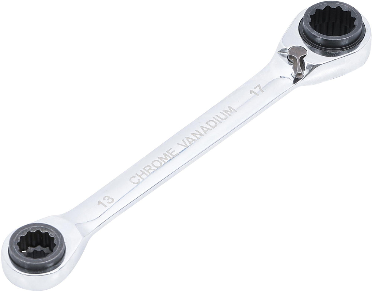 DOUBLE ENDED RATCHET WRENCH | 4-IN-1 | 10 X 13-17 X 19 MM (30007)