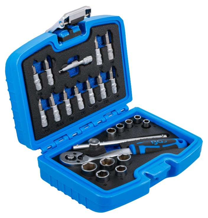 SOCKET AND RATCHET SET | 6.3 MM (1/4") | 24 PCS. (74713)