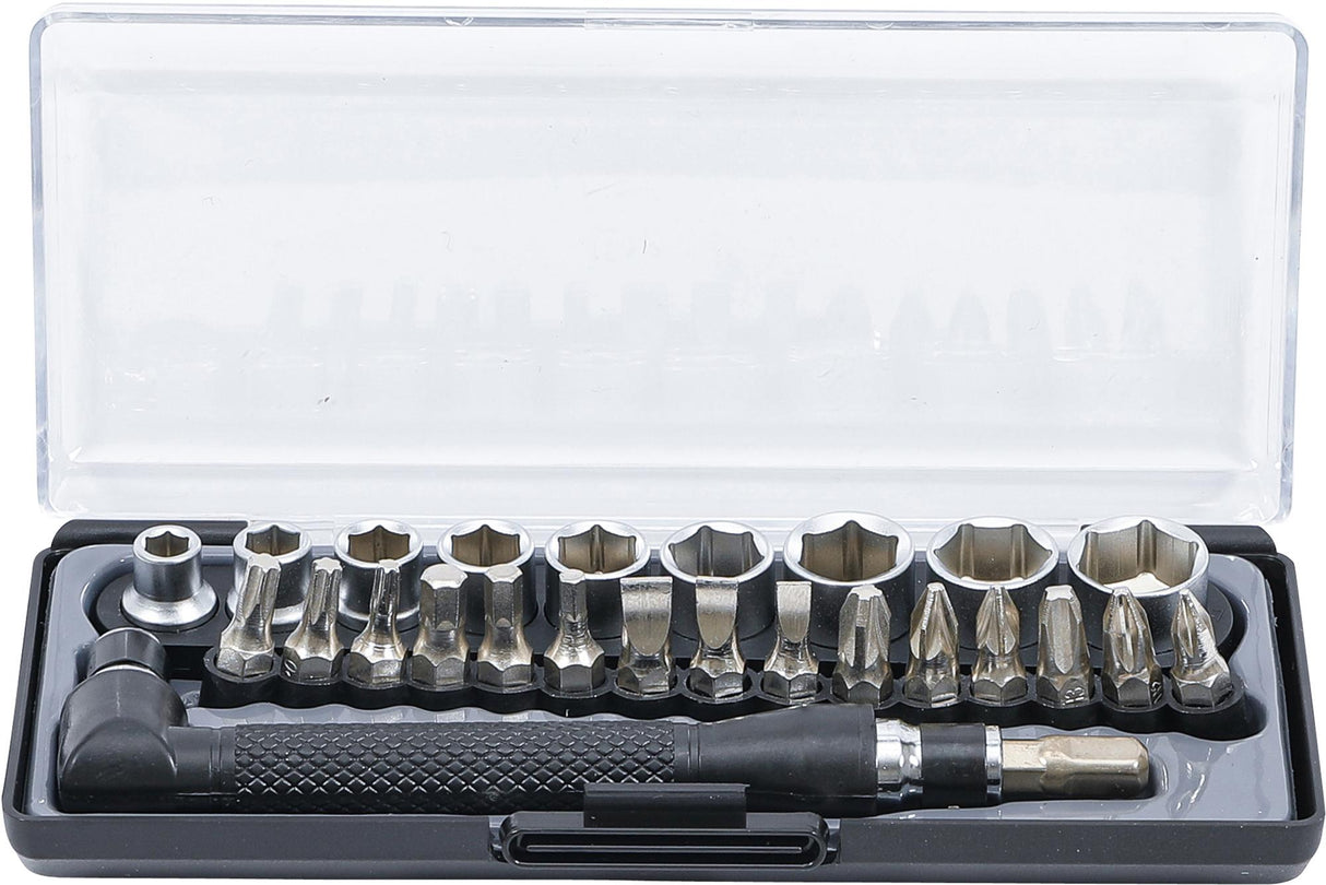 BIT AND SOCKET/HEXAGON KEY SET | 6.3 MM (1/4") DRIVE | 26 PCS. (20802)