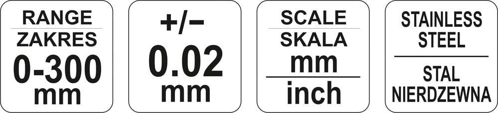 VERNIER CALIPER /SS STEEL/0-300MM/0.02MM (YT-72004)