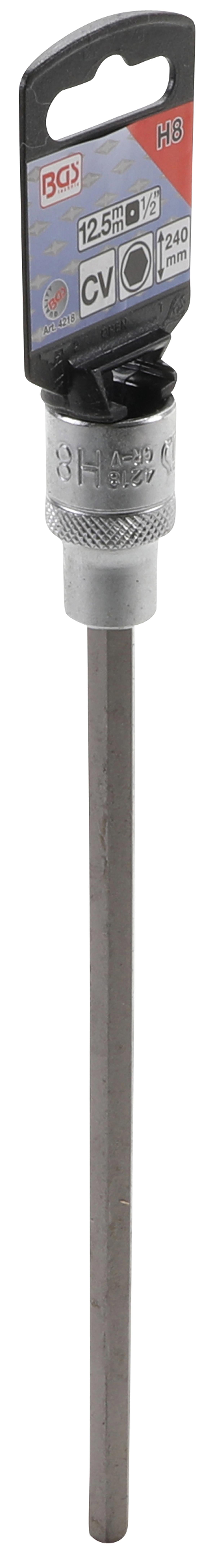 BIT SOCKET | LENGTH 240 MM | 12.5 MM (1/2") DRIVE | INTERNAL HEXAGON 8 MM (4218)