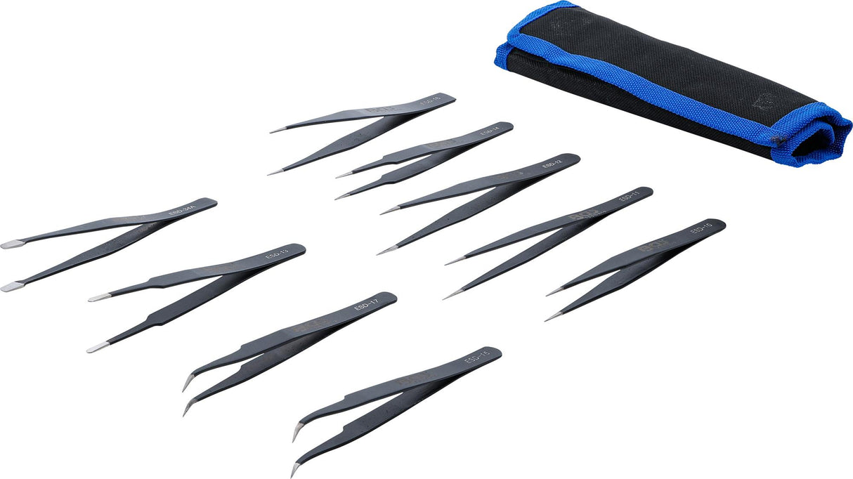 STAINLESS STEEL TWEEZERS SET | 9 PCS. (74413)