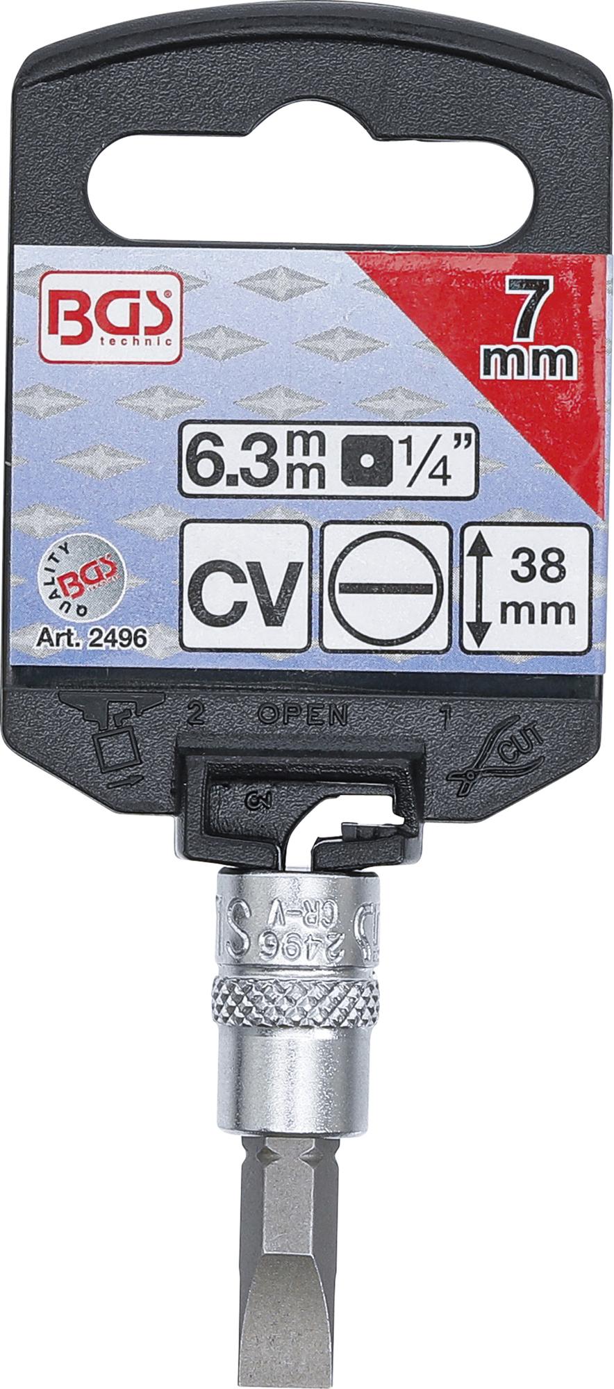 BIT SOCKET | 6.3 MM (1/4") DRIVE | SLOT SL 7 MM (2496)