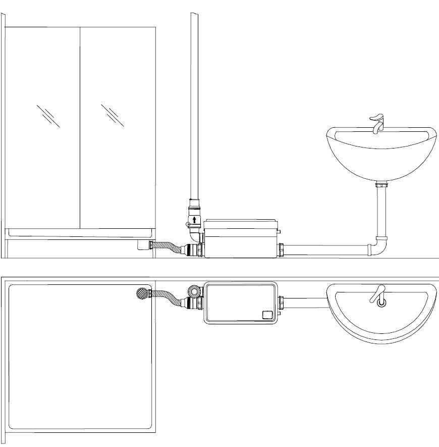 WASTE PUMP FOR SHOWER AND BASIN (75945)