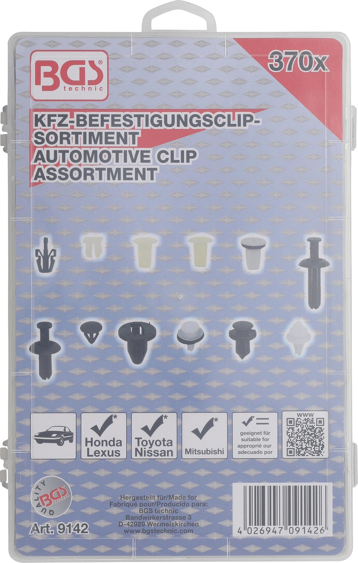 AUTOMOTIVE CLIP ASSORTMENT FOR MITSUBISHI | 370-TLG. (9142)
