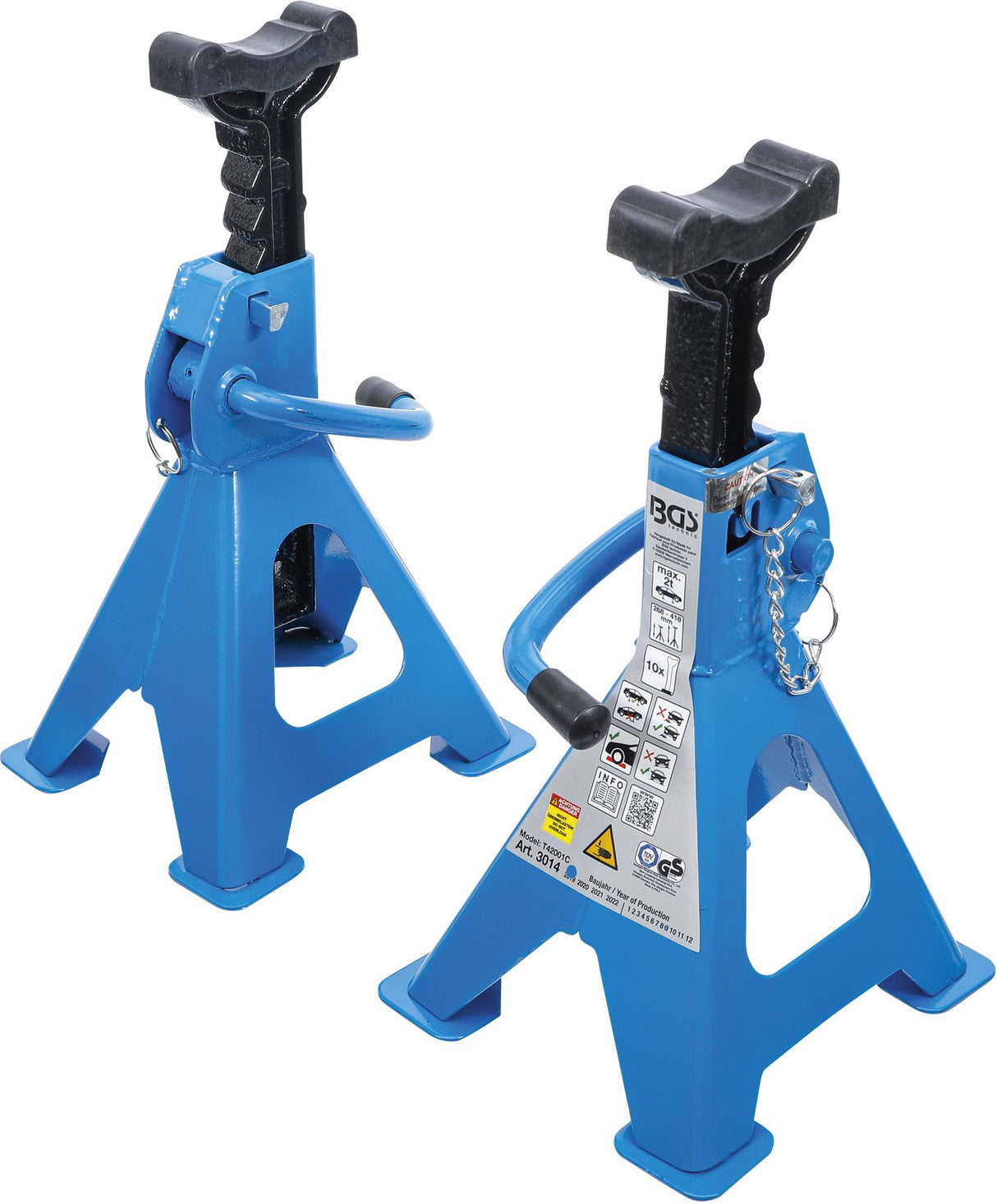 AXLE STANDS | LOAD CAPACITY 2000 KG / PAIR | STROKE 268 - 418 MM | 1 PAIR (3014)