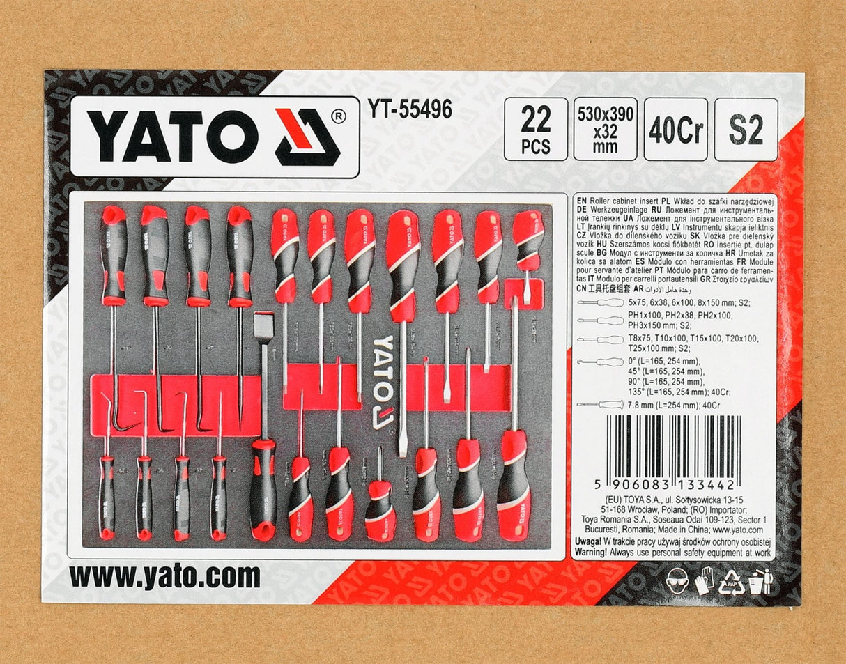 TOOL CASE: SCREWDRIVERS | HOOKS | 22 PCS (YT-55496)