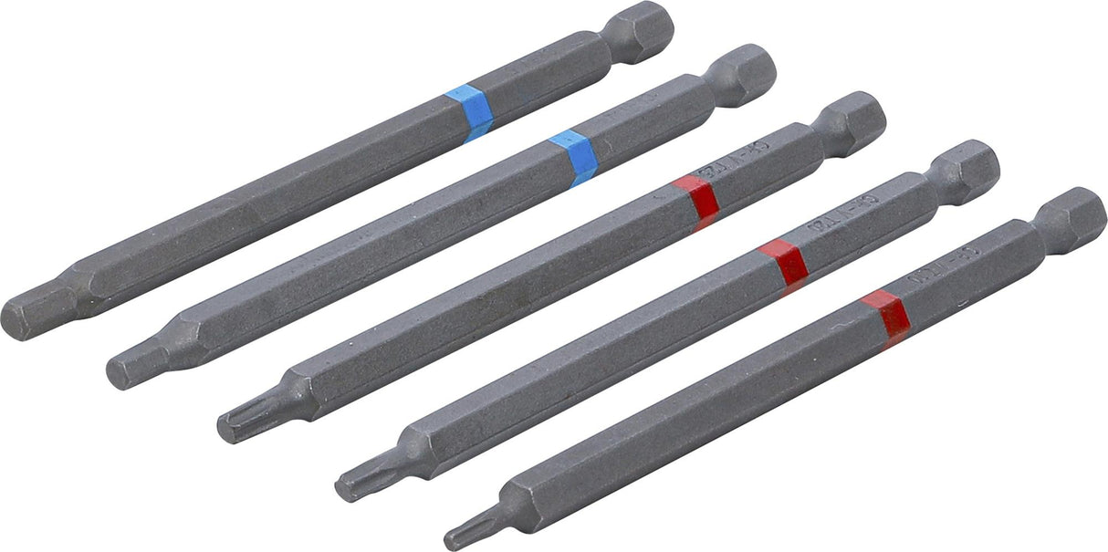BIT-SET | 6.3 MM (1/4") DRIVE | INTERNAL HEXAGON, T-STAR (FOR TORX) | LENGTH 110 MM | 5 PCS. (4836)
