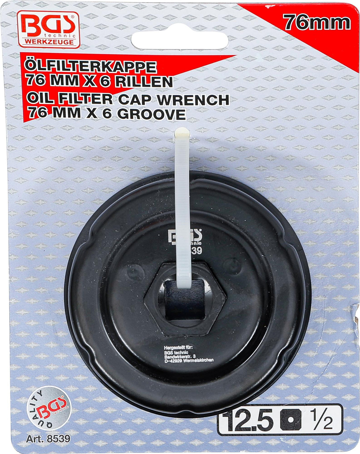 OIL FILTER WRENCH | 6-POINT | Ø 76 MM (8539)