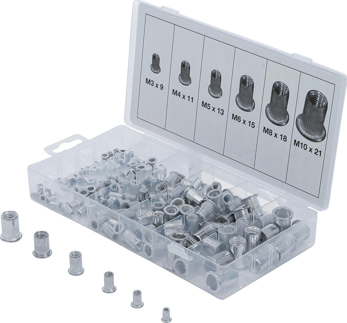 RIVET NUTS ASSORTMENT | ALUMINIUM | 150 PCS. (14127)