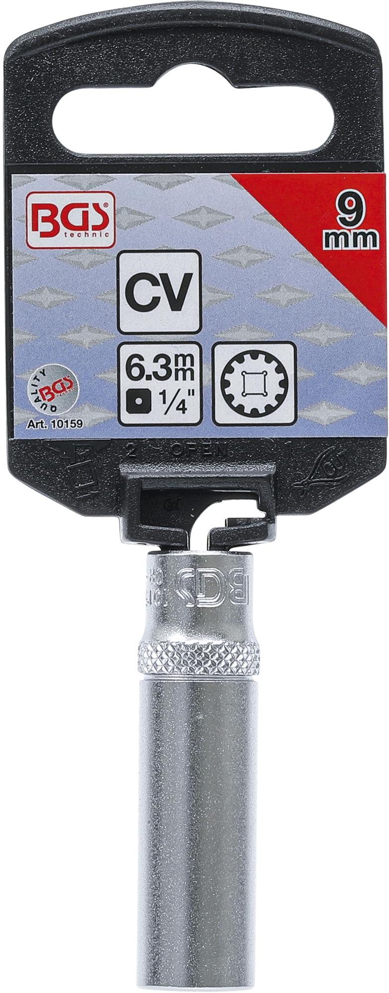SOCKET, GEAR LOCK, DEEP | 6.3 MM (1/4") DRIVE | 9 MM (10159)