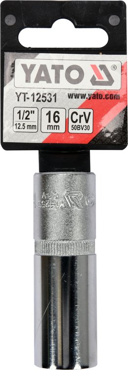 Sytytystulpun hylsy kuusiokolo | 12,5 mm (1/2") | 16 mm (YT-12531)