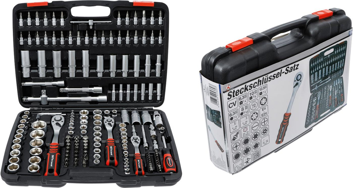 SOCKET SET | 6.3 MM (1/4") / 10 MM (3/8") / 12.5 MM (1/2") DRIVE | 172 PCS. (15219)
