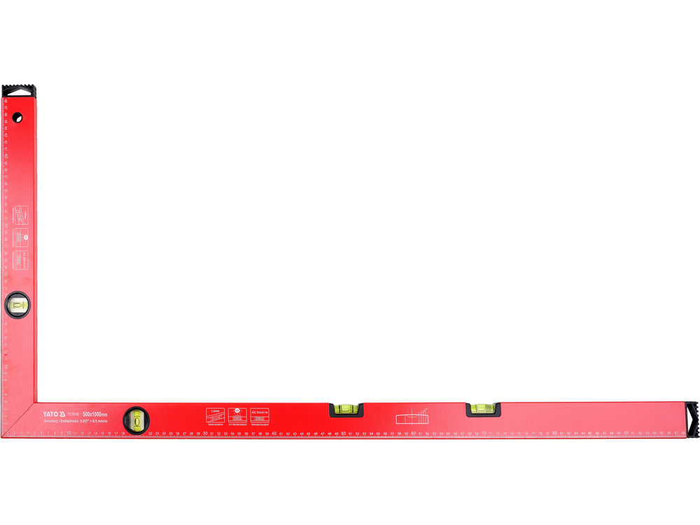 ALUMINUM RECTANGULAR SPIRIT LEVEL/SET SQUARE 1000 X 500 MM (YT-70748)
