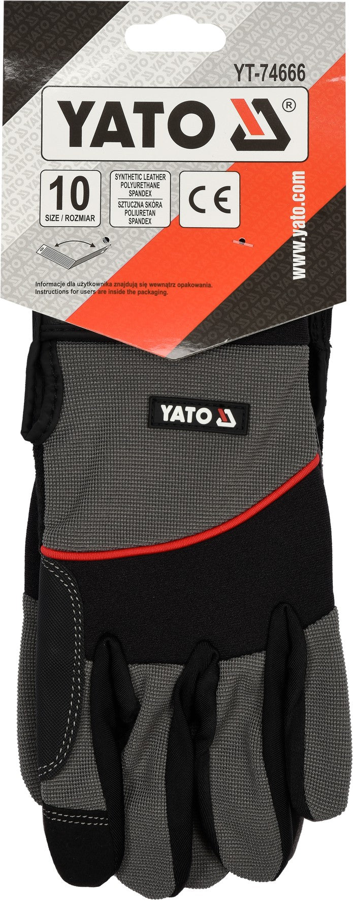 GLOVES WITH SILICONE DOTS S. 10 (YT-74666)