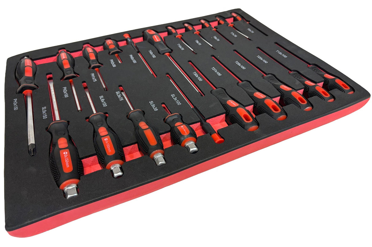 TOOL CABINET ON WHEELS | METAL WORKTOP | WITH TOOLS | 7 DRAWERS / 1 DOOR | 322 TOOLS (H7002)