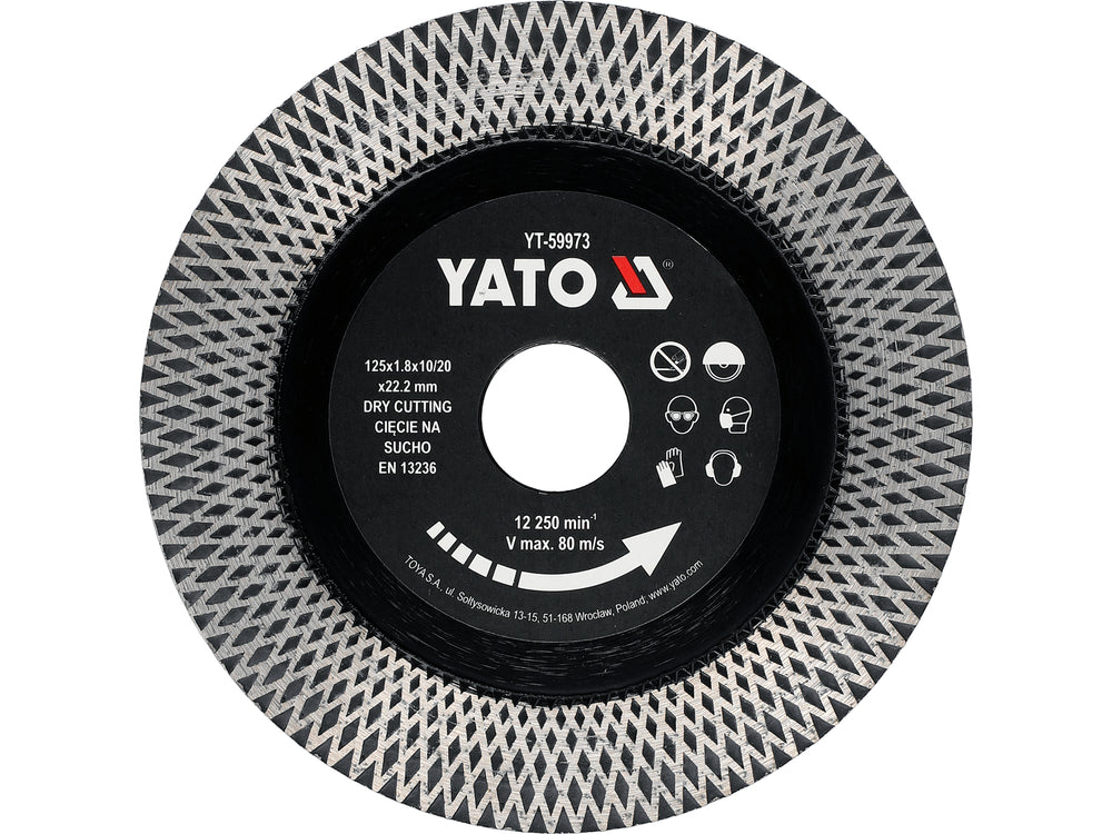 DIAMOND BLADE FOR CERAMIC TILES 125X20X10X22.23MM (YT-59973)