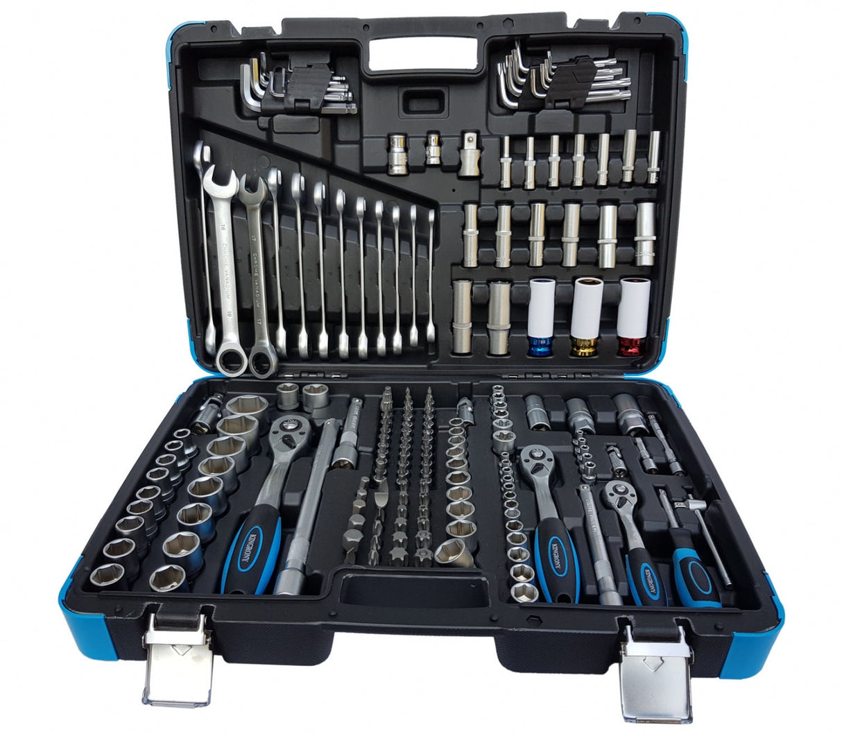 TOOL SET | RATCHETING WRENCHES | 6.3 MM (1/4") / 10 MM (3/8") / 12.5 MM (1/2") | 176 PCS. (KR121176R)