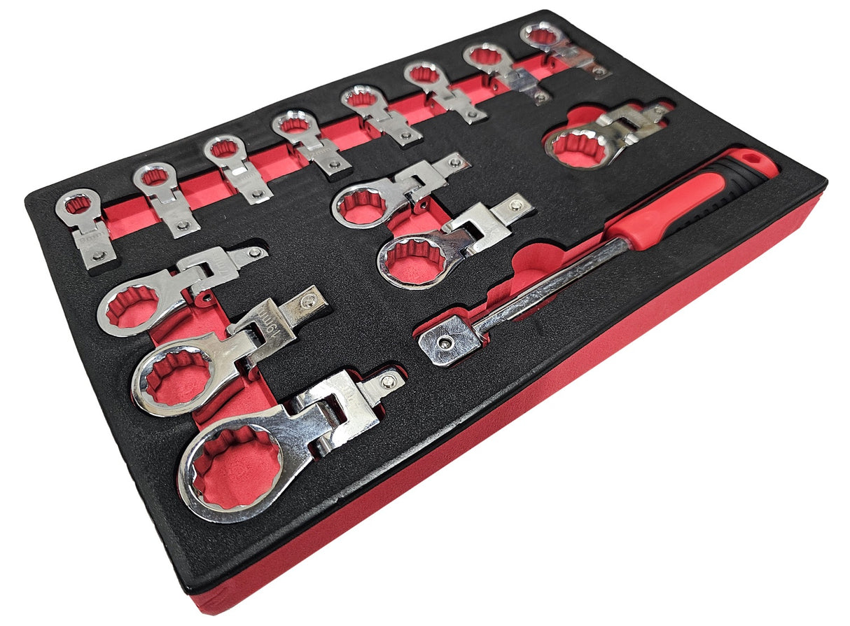 SET OF INSERTED FLEX RING WRENCHES | 9 - 24 MM | 15 PCS. (DRS15)