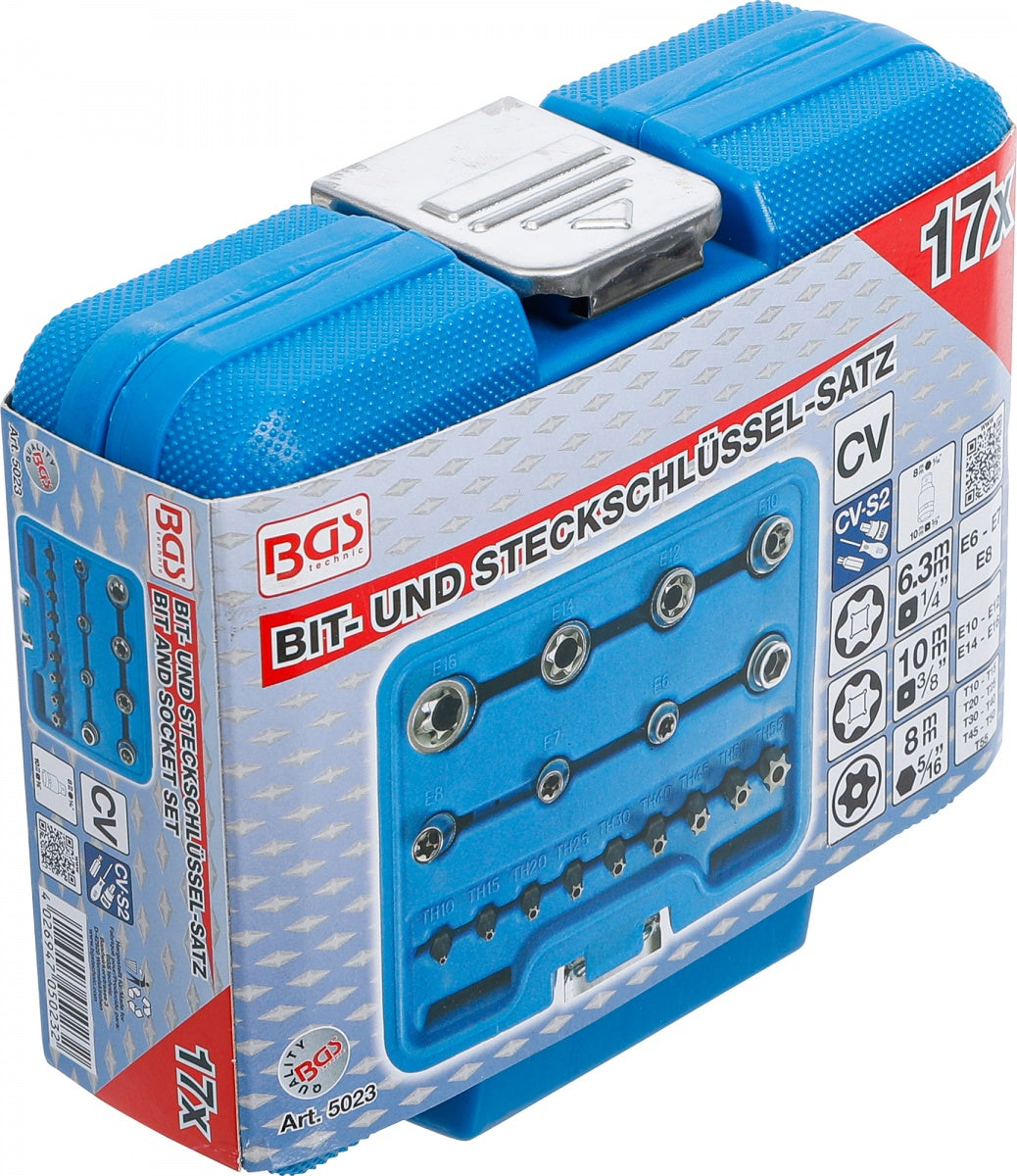 BIT AND SOCKET SET | E-TYPE / T-STAR (FOR TORX) | 17 PCS. (5023)