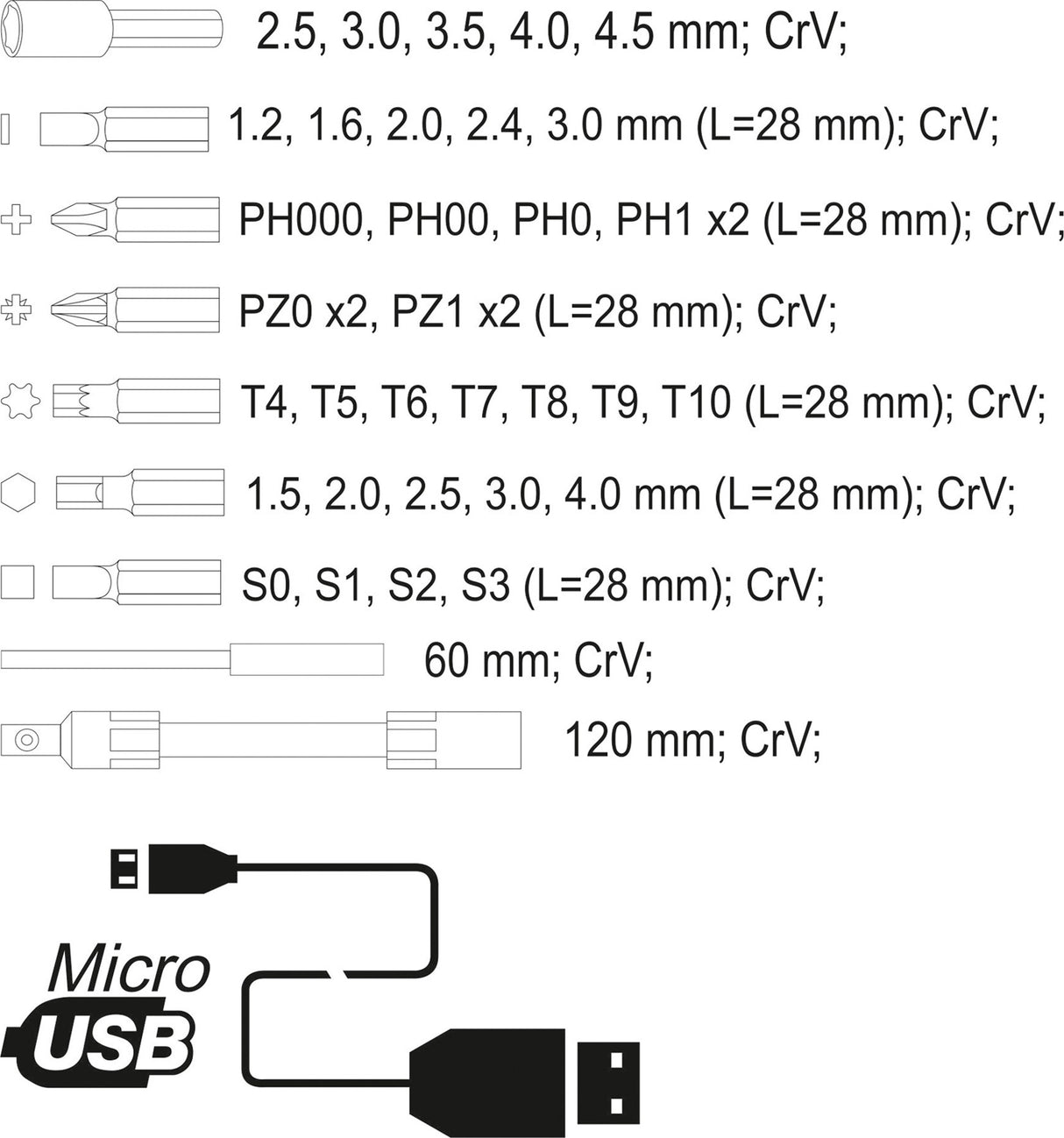 PRECISION SCREWDRIVER 3.6V WITH BITS (YT-27930)