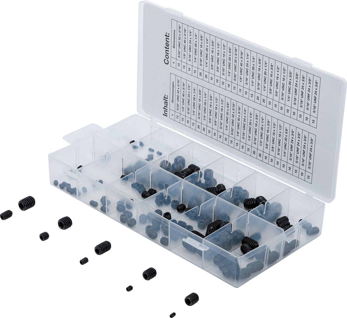 GRUB SCREW ASSORTMENT | INCH SIZES | 160 PCS. (14136)