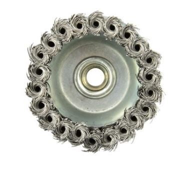 WIRE BRUSH POT TYPE | TWISTED / WITH RING | M14 | Ø 100 MM (ES740100R)