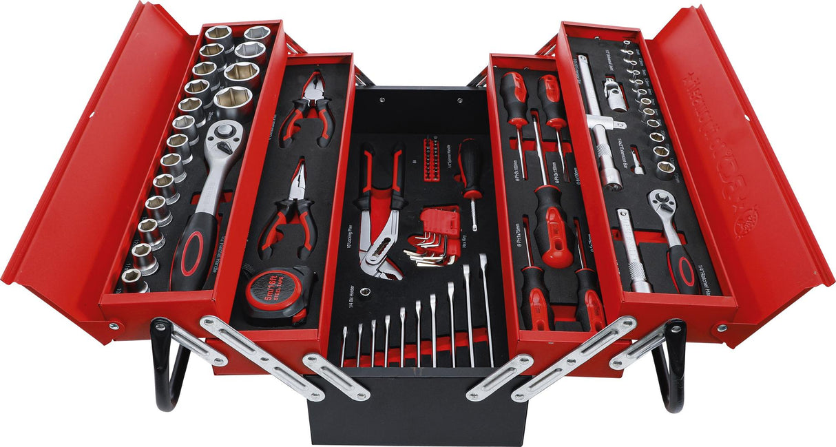 METAL WORKSHOP TOOL CASE INCL. TOOL ASSORTMENT | 86 PCS. (6056)
