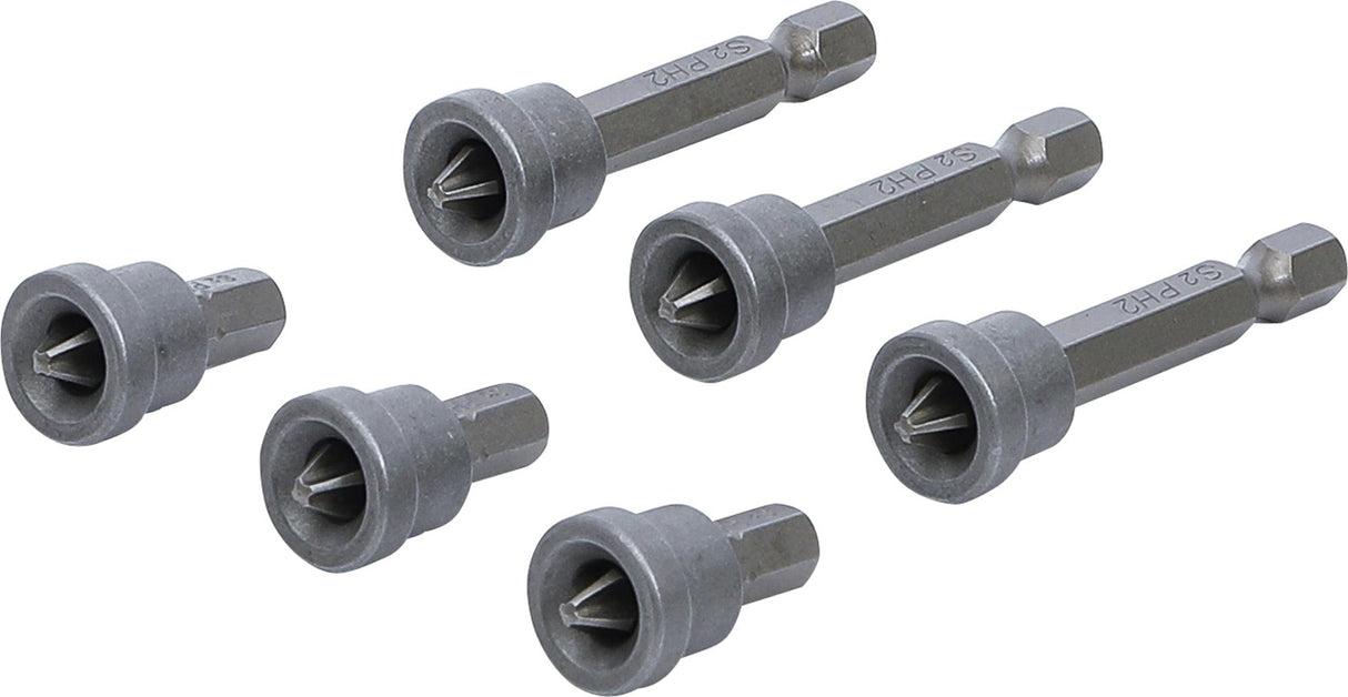 BIT SET WITH DEPTH STOP | FOR PLASTERBOARD | 6.3 MM (1/4") DRIVE | CROSS SLOT PH 2 | 6 PCS. (50406)