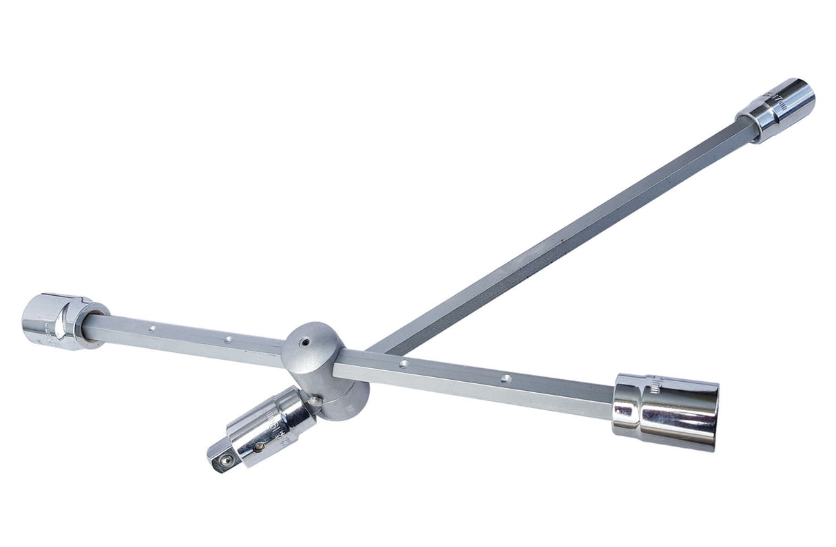 CROSS WRENCH | FOLDING/SLIDING | 17/19/21/24 MM + 1/2" ADAPTER (SK2017083)