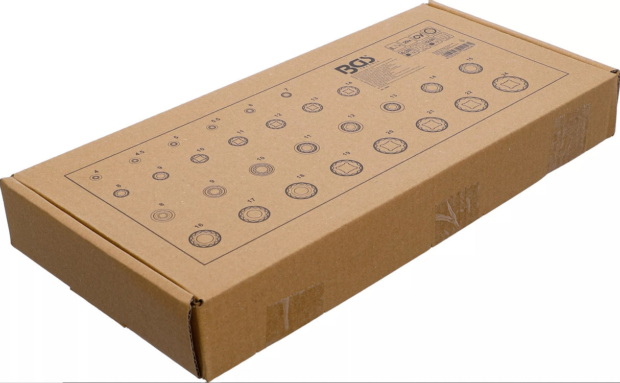 TOOL TRAY 1/3: SOCKETS 12-POINT | 6.3 MM (1/4") / 12.5 MM (1/2") | 29 PCS. (4056)