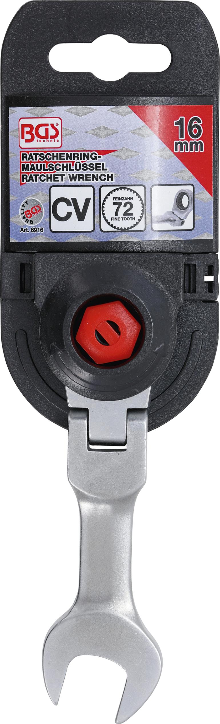 RATCHET COMBINATION WRENCH | SHORT | ADJUSTABLE | 16 MM (6916)