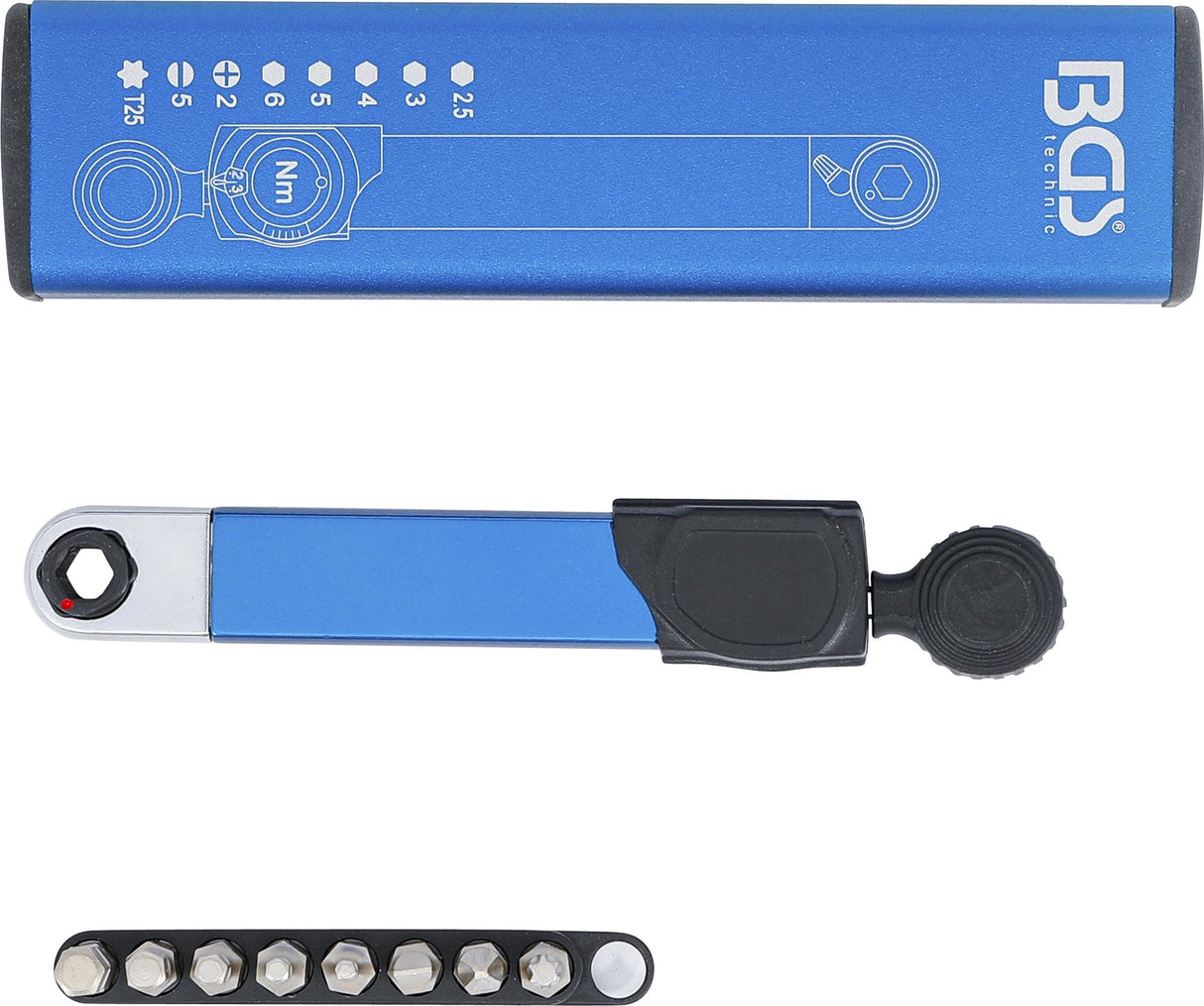 TORQUE WRENCH | INTERNAL HEXAGON 6.3 MM (1/4") | 2 - 10 NM | WITH BIT SET | 9 PCS. (74295)