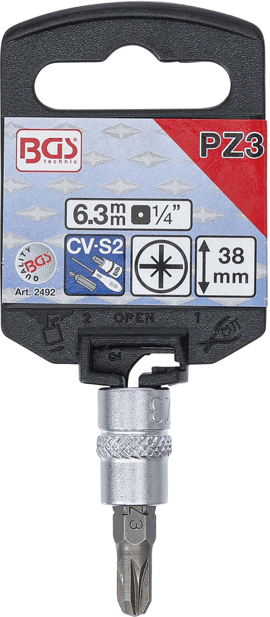 BIT SOCKET | 6.3 MM (1/4") DRIVE | CROSS SLOT PZ3 (2492)
