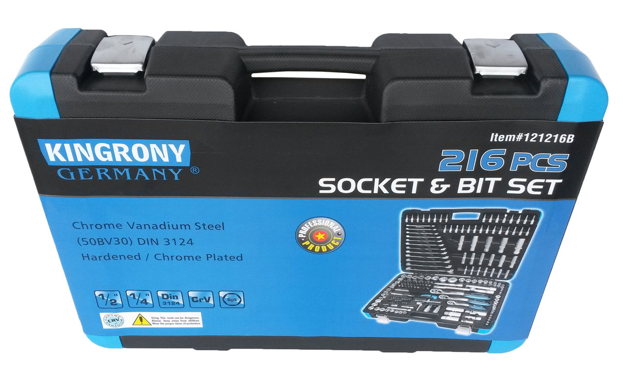 TOOL SET | 6.3 MM (1/4") / 10 MM (3/8") / 12.5 MM (1/2") | 216 PCS. (KR121216B)