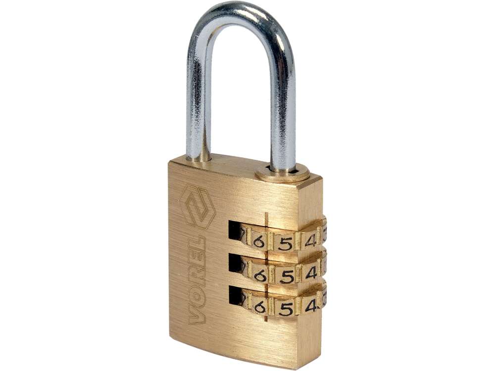 PADLOCK WITH 3-RING COMBINATION LOCK. (77606)