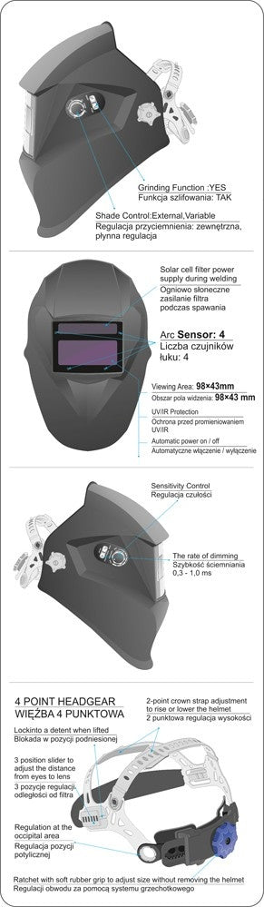AUTO- DARKENING WELDING HELMET (YT-73921)