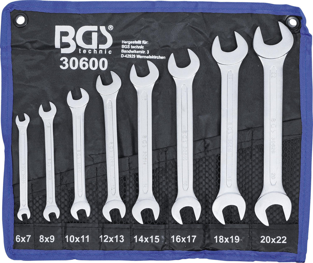 DOUBLE OPEN END SPANNER SET | 6 - 22 MM | 8 PCS. (30600)