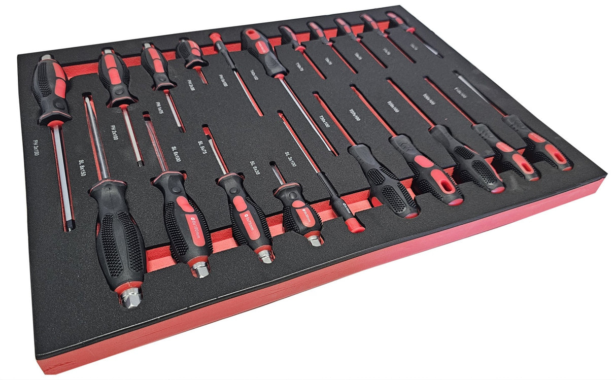 TOOL CABINET ON WHEELS XXL | METAL WORKTOP | WITH TOOLS | 7 DRAWERS / 1 DOOR (H7008)